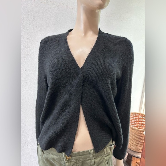 Talbots Black Cardigan Sweater V-Neck Knit - Picture 14 of 16